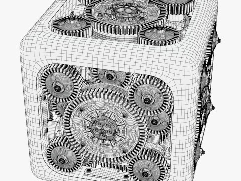 Mechanical Gear Cube M1 3D Model