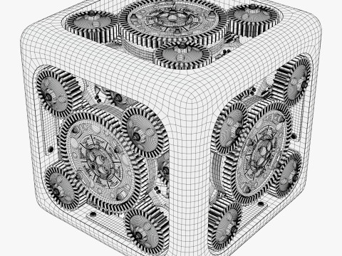 Mechanical Gear Cube M1 3D Model