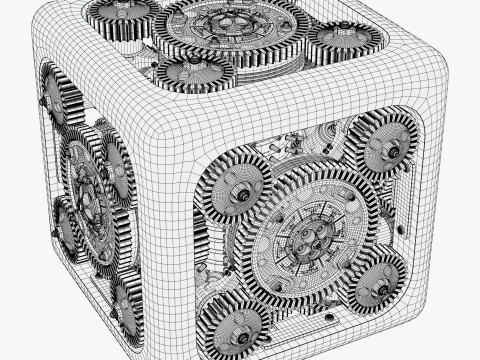 Mechanical Gear Cube M1 3D Model