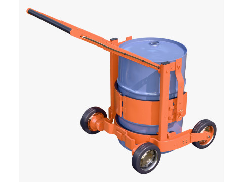 Oil Drum Transport Trolley M1 3D Model