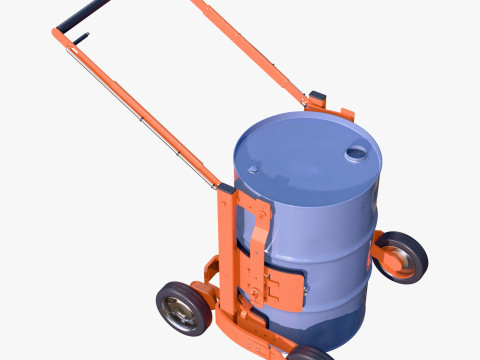 Oil Drum Transport Trolley M1 3D Model