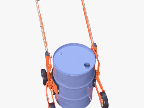 Oil Drum Transport Trolley M1 3D Model