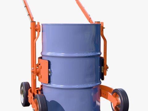 Oil Drum Transport Trolley M1 3D Model