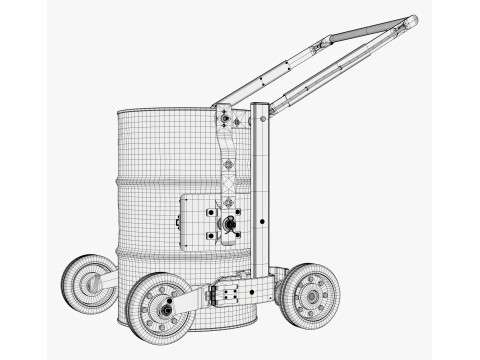 Oil Drum Transport Trolley M1 3D Model