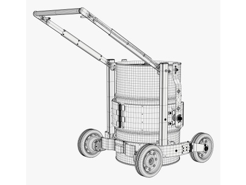 Oil Drum Transport Trolley M1 3D Model