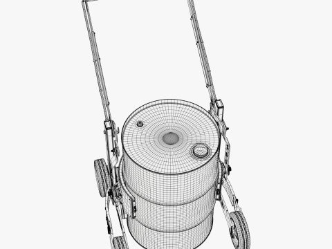 Oil Drum Transport Trolley M1 3D Model