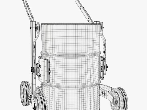 Oil Drum Transport Trolley M1 3D Model