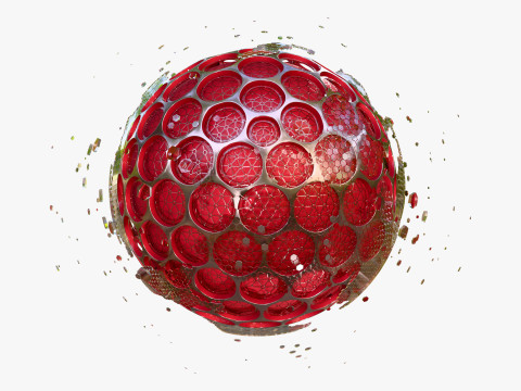 Abstract SciFi Sphere with Hex Cells M1 3D Model