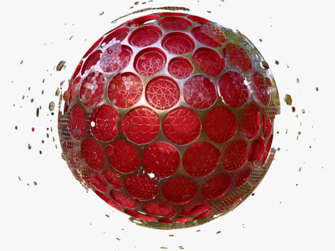 Abstract SciFi Sphere with Hex Cells M1 Modello 3D