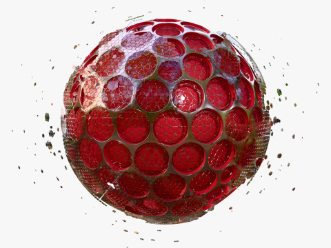 Abstract SciFi Sphere with Hex Cells M1 Modello 3D