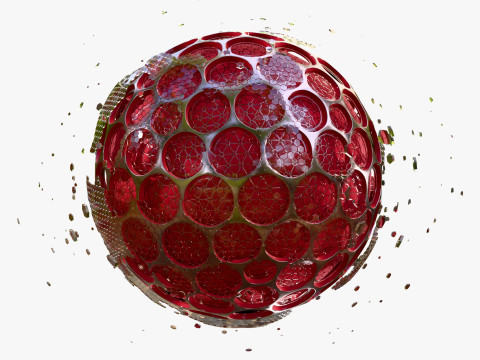 Abstract SciFi Sphere with Hex Cells M1 Modello 3D