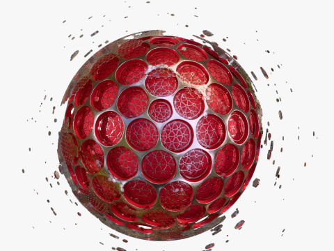 Abstract SciFi Sphere with Hex Cells M1 Modello 3D