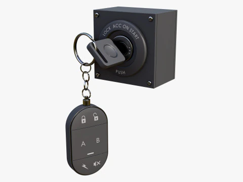 Autocontactsleutel met afstandsbediening M1 3D Model