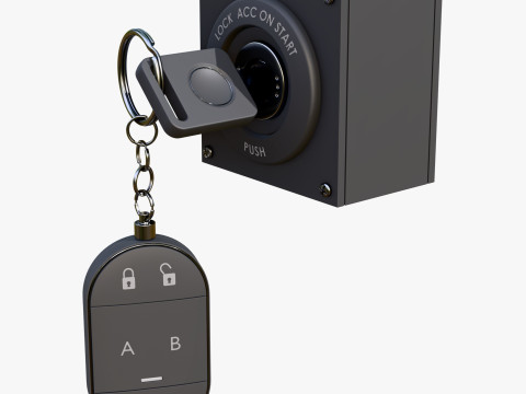 Car Ignition Key with Remote Control M1 Modelo 3D