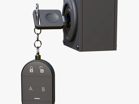 Car Ignition Key with Remote Control M1 3D Model