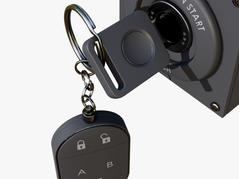 Car Ignition Key with Remote Control M1 Modelo 3D
