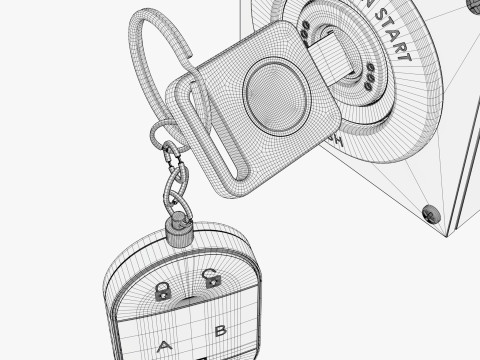 Car Ignition Key with Remote Control M1 Modelo 3D