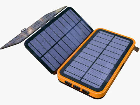 Carregador de painel solar dobr&aacute;vel Powerbank M1 Modelo 3D