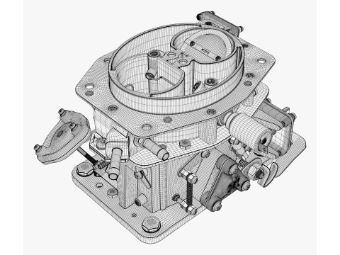 Classic Carburetor Fuel System M1 3D 模型