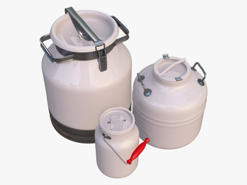 Milk Cans and Canister Set M1 3D 모델