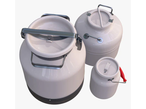 Milk Cans and Canister Set M1 3D Model