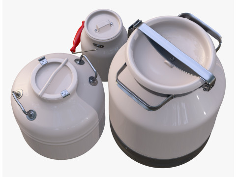 Milk Cans and Canister Set M1 Model 3D