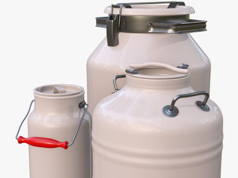 Milk Cans and Canister Set M1 Model 3D