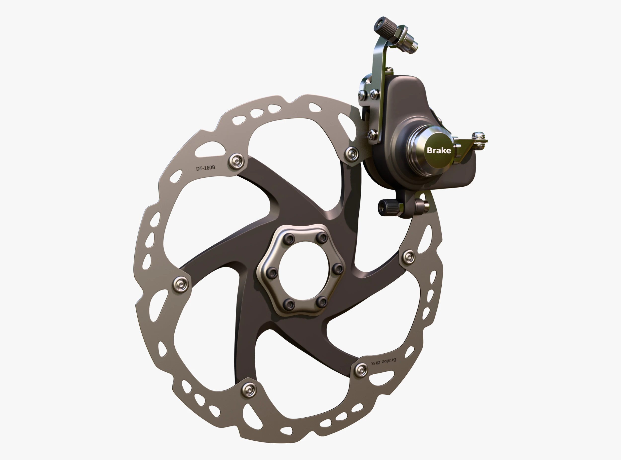 Bicycle Disc Brake System M1 3D Model .c4d .max .obj .3ds .fbx .stl .blend 