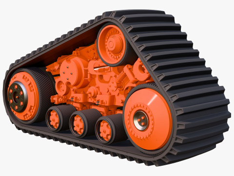 Rubber Track Assembly M1 3D Model