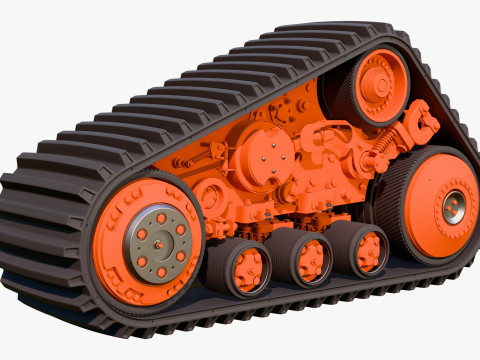 Rubber Track Assembly M1 3D Model
