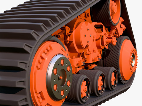 Rubber Track Assembly M1 3D Model