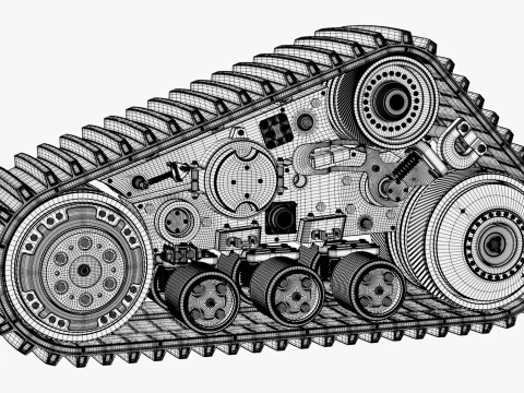 Gruppo cingoli in gomma M1 Modello 3D