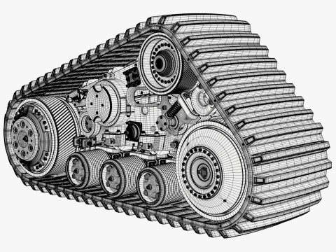 Rubber Track Assembly M1 3D Model