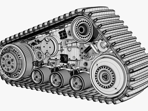 Gruppo cingoli in gomma M1 Modello 3D
