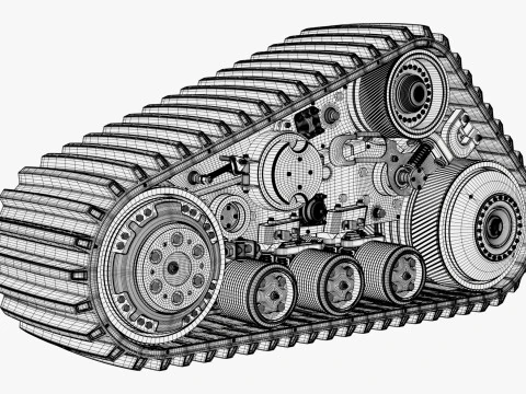 Gruppo cingoli in gomma M1 Modello 3D