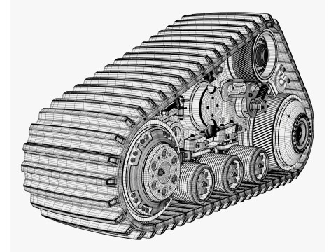 Rubber Track Assembly M1 3D Model