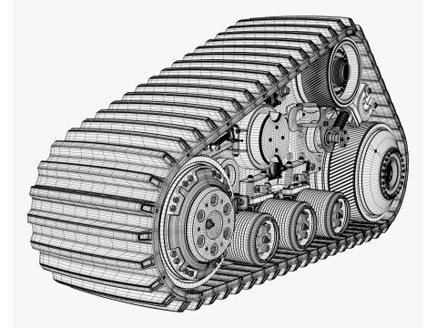 Gruppo cingoli in gomma M1 Modello 3D