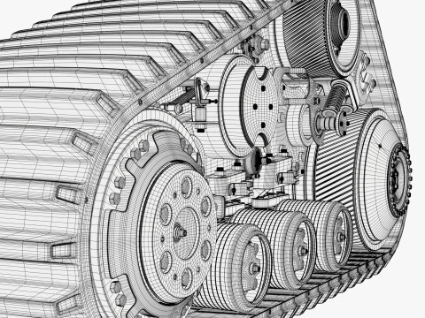 Gruppo cingoli in gomma M1 Modello 3D