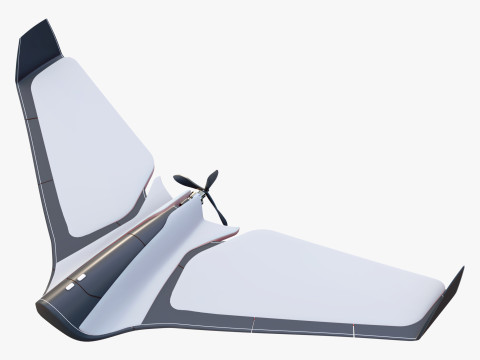 Flying Wing Drone UAV Propeller M1 3D 모델