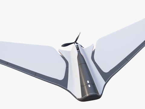 Flying Wing Drone UAV Propeller M1 3D Model