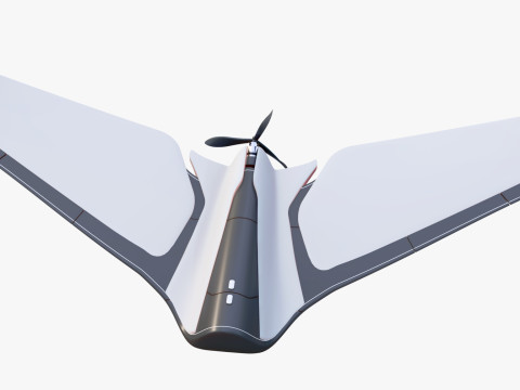 Flying Wing Drone UAV Propeller M1 3D Model