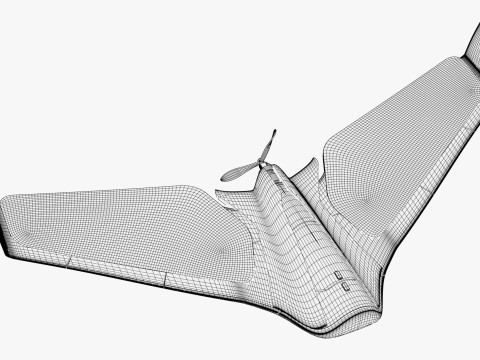 Flying Wing Drone UAV Propeller M1 3D Model