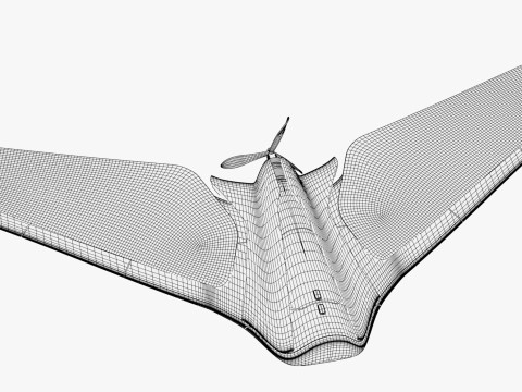 Flying Wing Drone UAV Propeller M1 3D Model