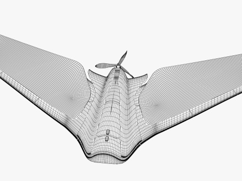 Flying Wing Drone UAV Propeller M1 3D Model