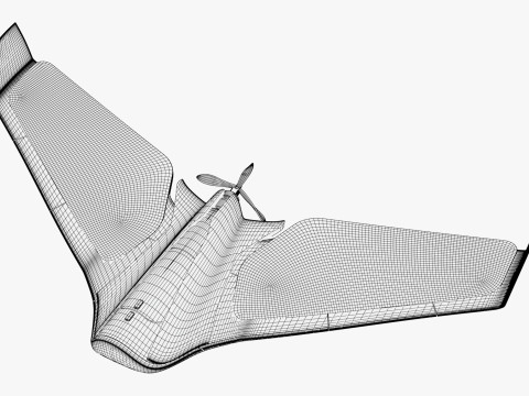 Flying Wing Drone UAV Propeller M1 3D Model