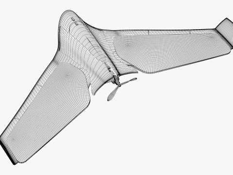 Flying Wing Drone UAV Propeller M1 3D Model