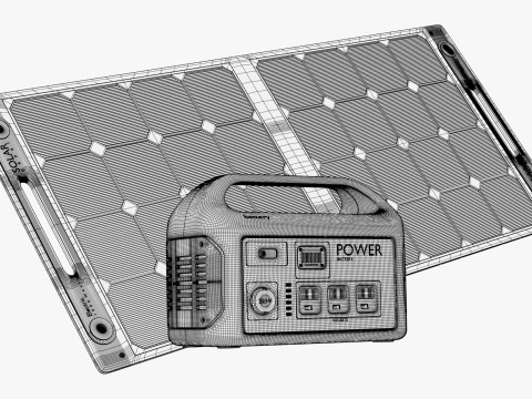 Portable Solar Panel and Power Station M1 3Dモデル