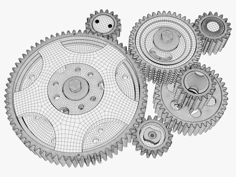 Gear Mechanism M1 3D Model