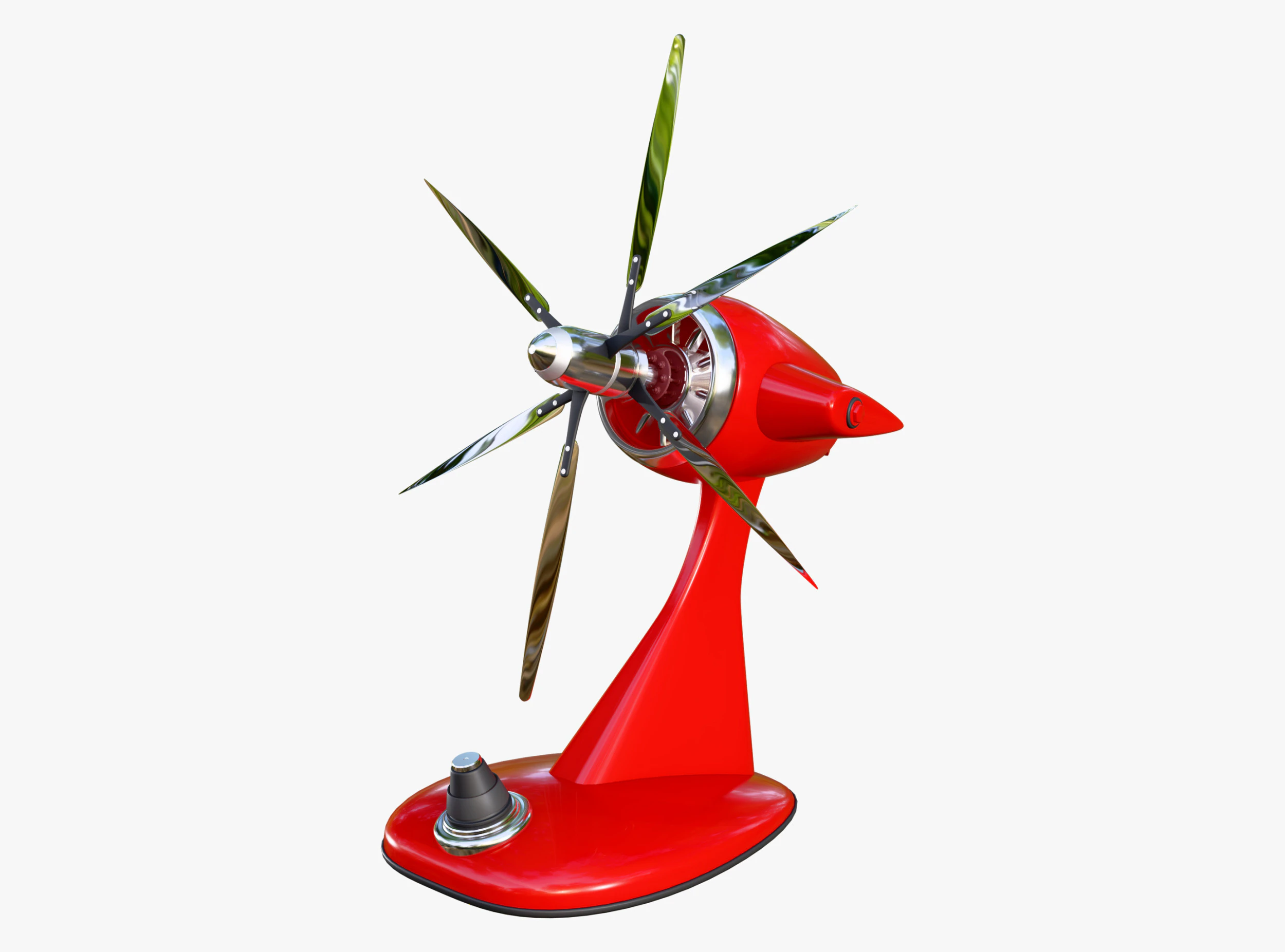 Desk Fan in Aviation Style M1 3D Model .c4d .max .obj .3ds .fbx .stl .blend 