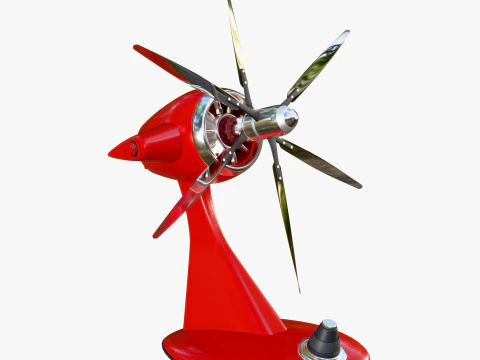 Desk Fan in Aviation Style M1 3D Model